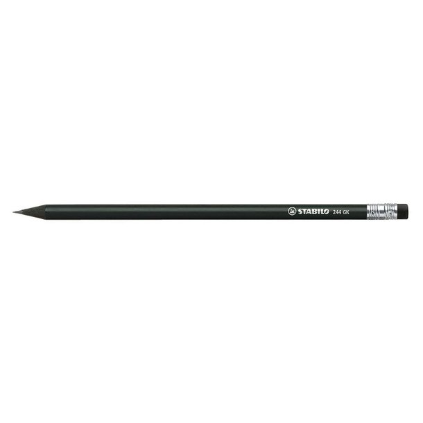 STABILO Grafitstift schwarz mit Radiergummi
