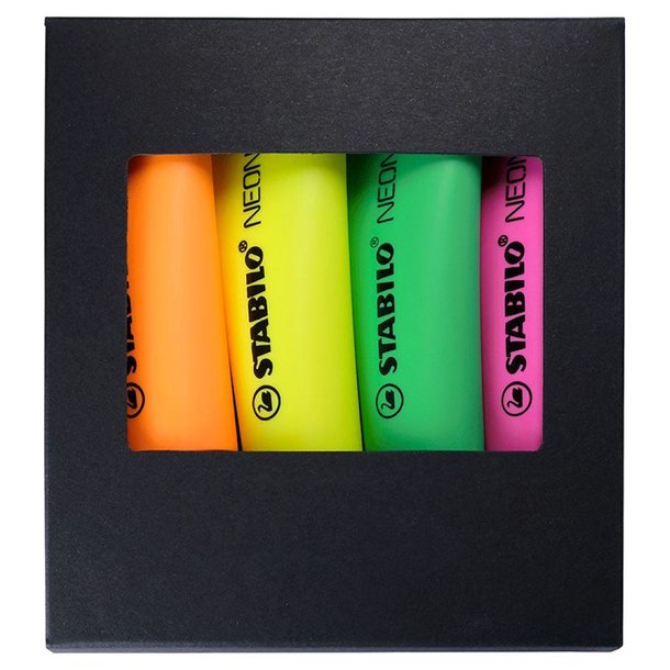 STABILO NEON 4er-Set Leuchtmarkierer