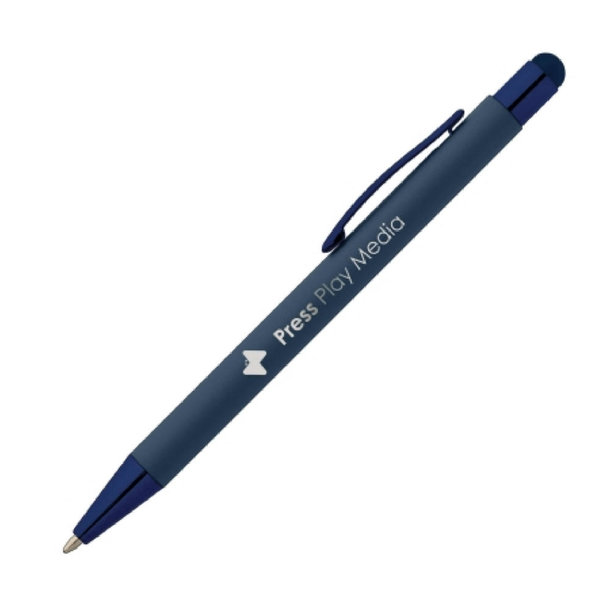 SUNDA Stylus Soft Touch Kugelschreiber mit Spiegel Gravur