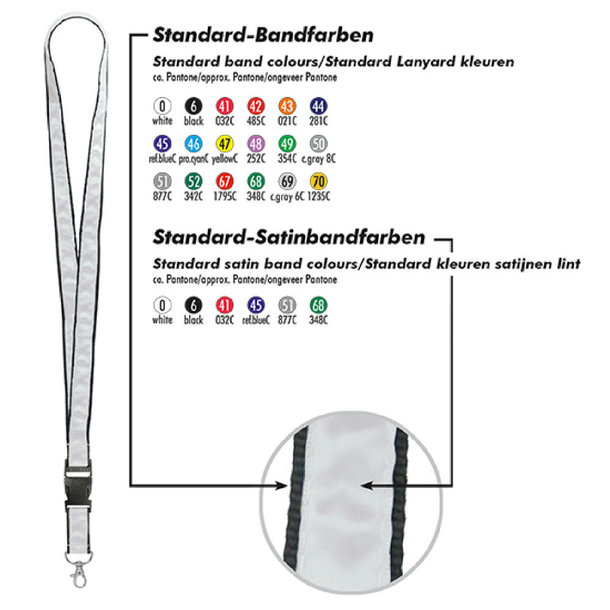Schlüsselband/Lanyard Satin, Bandbreite 20 mm