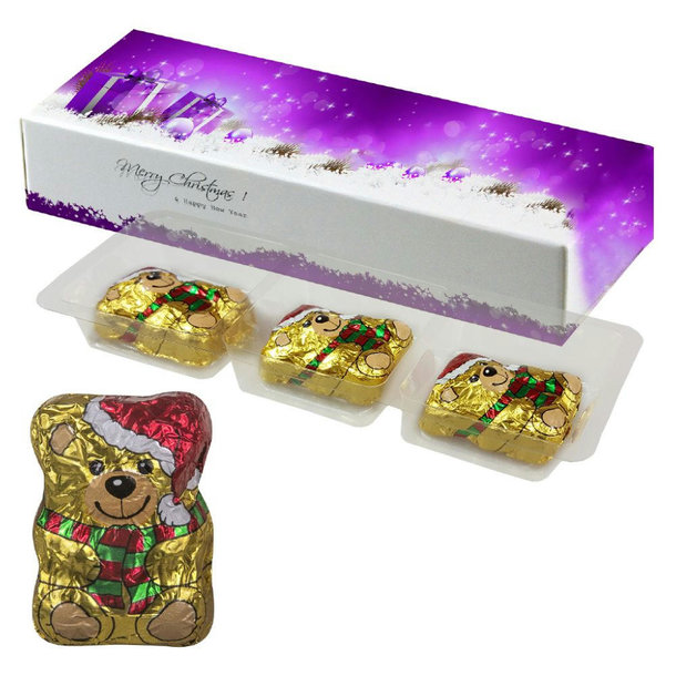 Schoko-Weihnachtsbärchen, ca. 20g, Faltschachtel