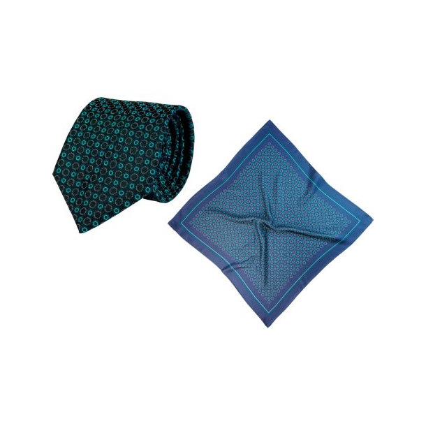 Set (Krawatte, Reine Seide + Tuch