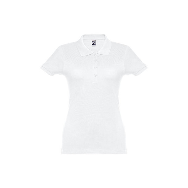 THC EVE WH. Kurzarm-Poloshirt mit Gürtel für Damen aus kardierter Baumwolle
