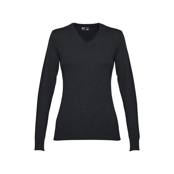 THC MILAN WOMEN. Pullover mit V-Ausschnitt für Damen aus Baumwolle und Polyamid