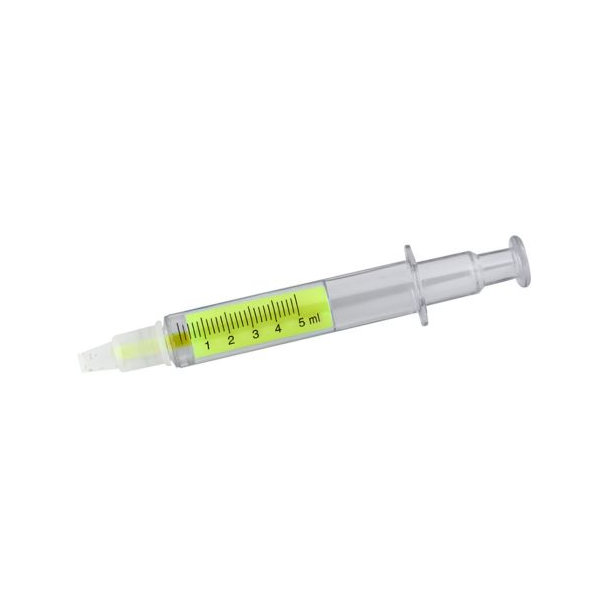 Textmarker in Spritzenform
