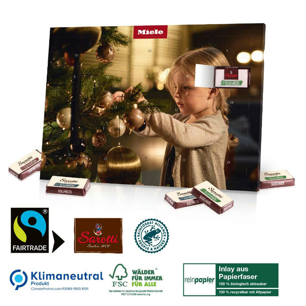 Tisch-Adventskalender mit Fairtrade-Kakao Organic
