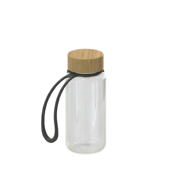Trinkflasche "Natural" klar-transparent inkl. Strap 0,4 l