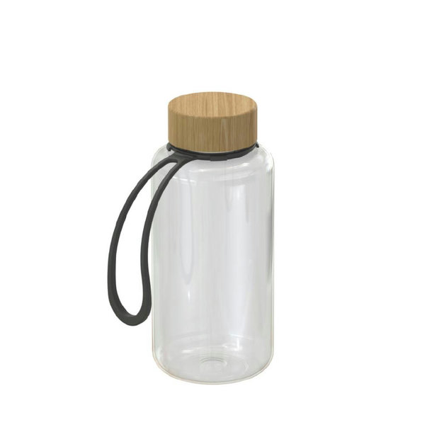 Trinkflasche "Natural" klar-transparent inkl. Strap 0,7 l