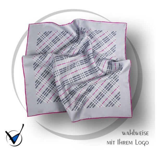 Tuch Kollektion Dessin 43-3C - Grau mit magenta Streifen