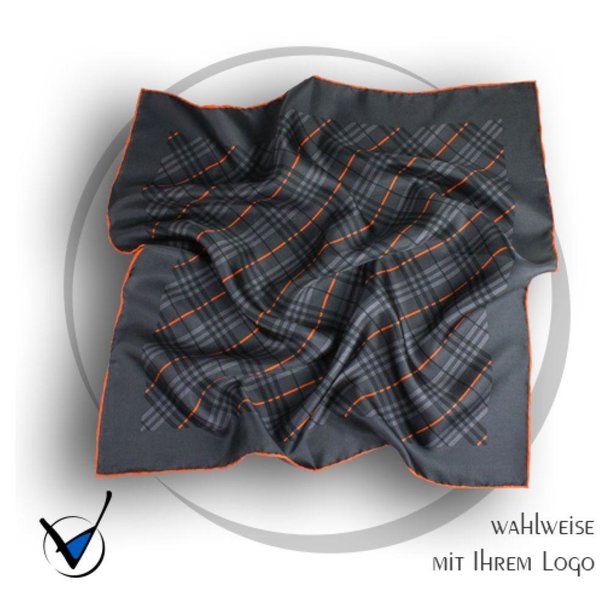 Tuch Kollektion Dessin 43-7A - Anthrazit mit orangenen Streifen
