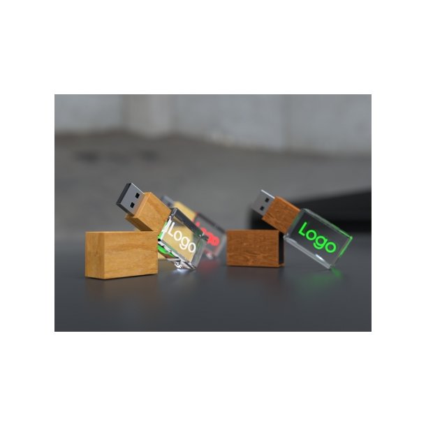 USB CRYSTAL 3D wood, (4GB) 