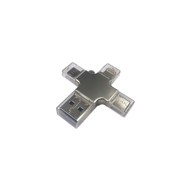 USB-Stick OTG F93 4 in 1 USB 3.0 COB   8 GB Silber