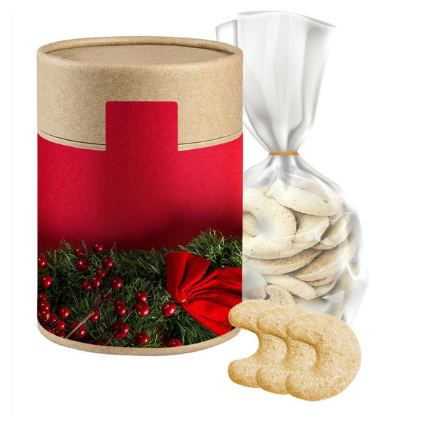 Vanillekipferl, ca. 100g, Beutel in biologisch abbaubare Eco Pappdose Maxi