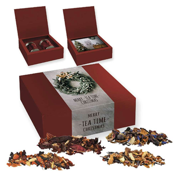 Verschiedene Weihnachts Teesorten, , ca. 120g, Geschenk-Set Premium mit 2 Dual-Dosen