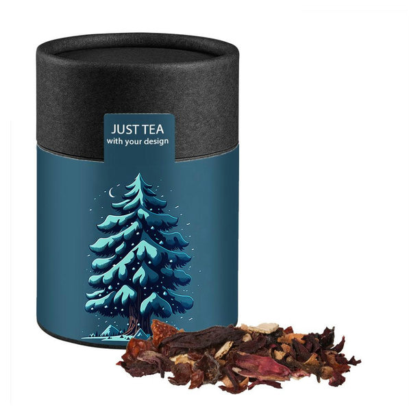 Weihnachts Früchtetee, ca. 60g, Biologisch abbaubare Eco Pappdose Midi schwarz