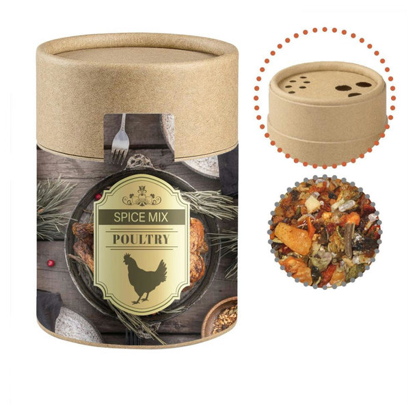 Weihnachts Gewürzmischung Geflügel, ca. 60g, Biologisch abbaubarer Eco Pappstreuer Midi
