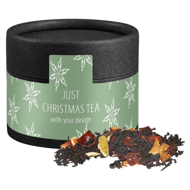Weihnachts Schwarztee, ca. 25g, Biologisch abbaubare Eco Pappdose Mini schwarz