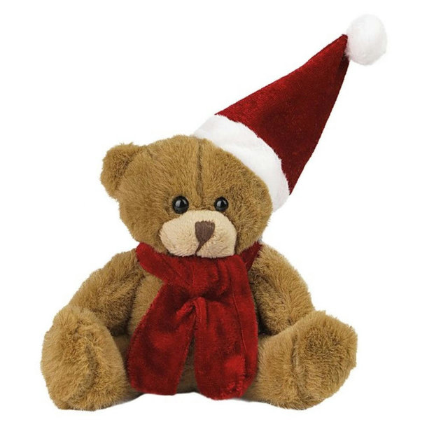 Weihnachts-Teddybär mit Mütze und Schal