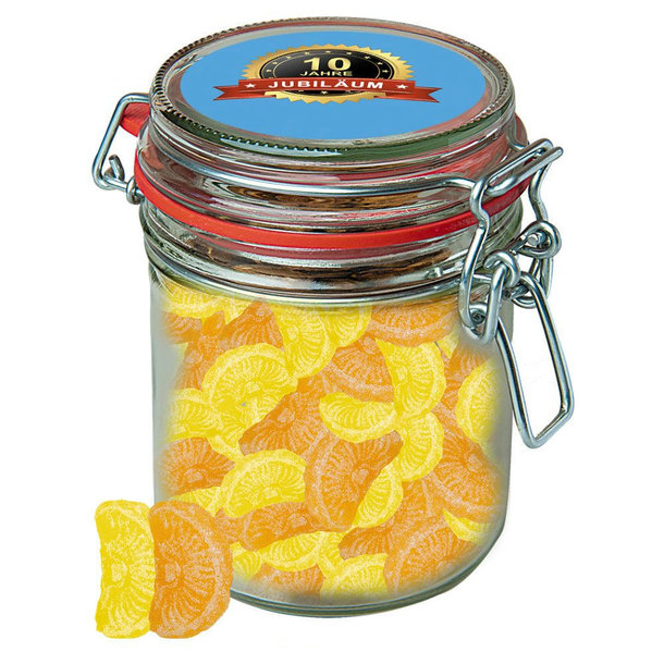 Zitrone und Orangen Bonbons, ca. 200g, Bonbonglas Maxi