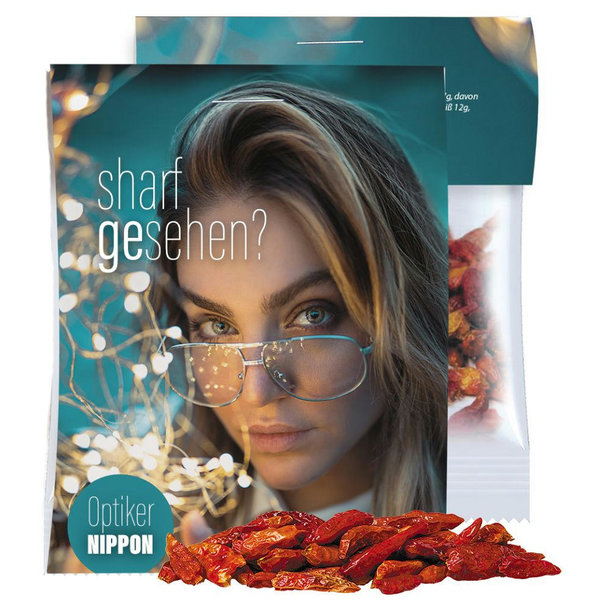 getrocknete Chilischoten, ca. 5g, Express Midi-Tüte mit Werbereiter