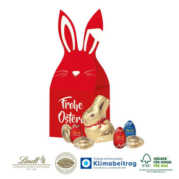 3D Präsent „Häschen“ mit Lindt Eier und Goldhase