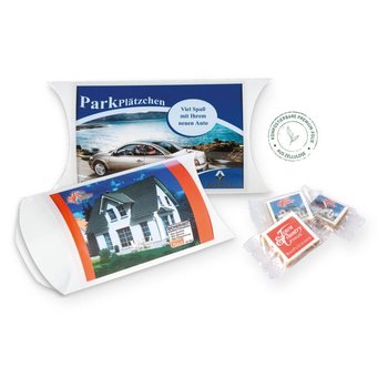 6 BEDRUCKTE M-PLÄTZCHEN IN KISSENVERPACKUNG