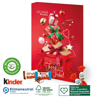 Adventskalender kinder® „Happy Moments“, Inlay aus 100% recyceltem Material