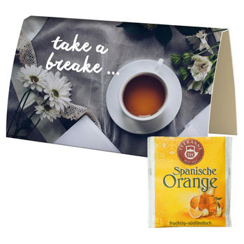 Beuteltee Spanische Orange, ca. 2,5g, Werbekarte gefaltet