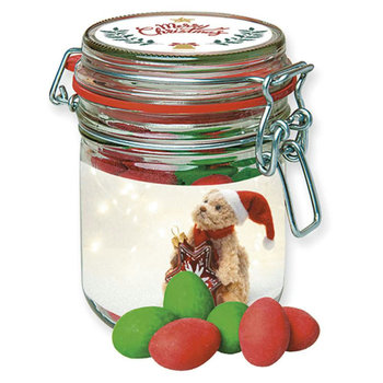 Bunte Mandeln, ca. 250g, Bonbonglas Maxi