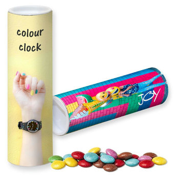 Bunte Schokolinsen, ca. 35g, Papprolle