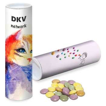 Bunte Schokolinsen, ca. 35g, Papprolle