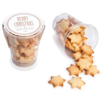 Butterkeks Sterne im Klarsichtbecher
