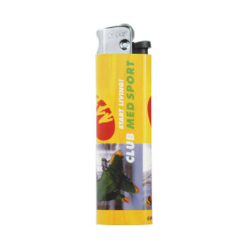 Cricket-Feuerzeug Original mit silberfarbener Kappe und 4-c-Etikett all over