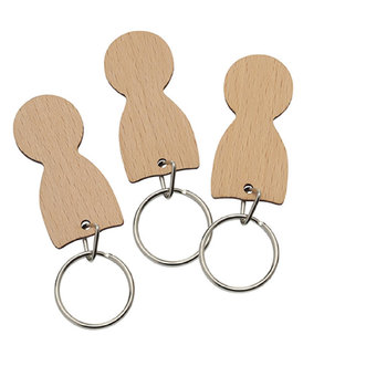 Einkaufswagenlöser Holz mit Schlüsselring