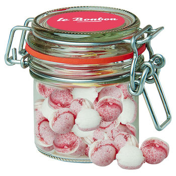 Erdbeer-Joghurt Bonbons, ca. 60g, Bonbonglas Mini