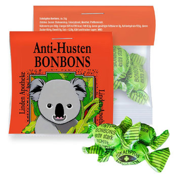 Eukalyptus Bonbons, ca. 25g, Express Maxi-Tüte mit Werbereiter