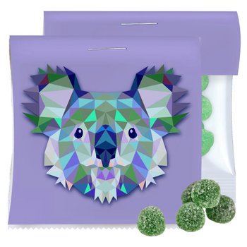 Eukalyptus Menthol Fruchtgummi mit Gelatine, ca. 30g, Express Maxi-Tüte mit Werbereiter