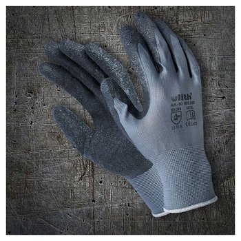 Feinstrickhandschuh mit Latex Beschichtung, schrumpfgerauht
