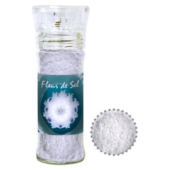 Fleur de Sel, ca. 40g, transparente Gewürzmühle