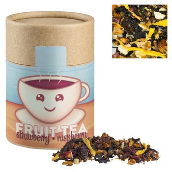 Früchtetee Erdbeer-Himbeere, ca. 40g, Biologisch abbaubare Eco Pappdose Midi