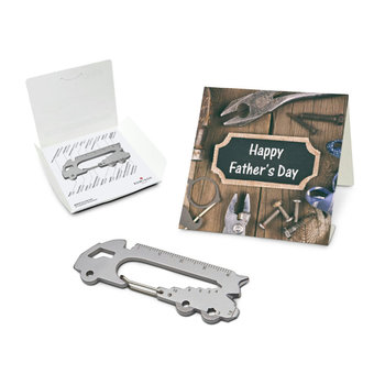 Geschenkartikel: ROMINOX® Key Tool Truck / LKW (22 Funktionen) im Motiv-Mäppchen Happy Father\'s Day