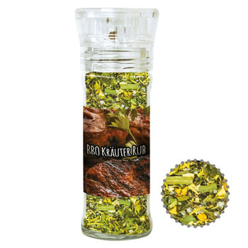 Gewürzmischung BBQ Kräuter Rub, ca. 30g, transparente Gewürzmühle