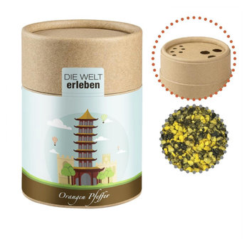 Gewürzmischung Orangen-Pfeffer, ca. 75g, Biologisch abbaubarer Eco Pappstreuer Midi