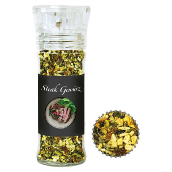 Gewürzmischung Steakgewürz, ca. 55g, transparente Gewürzmühle
