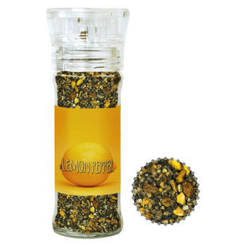 Gewürzmischung Zitronen-Pfeffer, ca. 50g, transparente Gewürzmühle