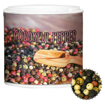 Gewürzmischung bunte Pfefferkörner, ca. 20g, Gewürzpappstreuer