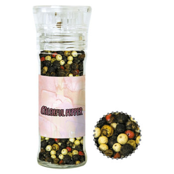 Gewürzmischung bunte Pfefferkörner, ca. 45g, transparente Gewürzmühle