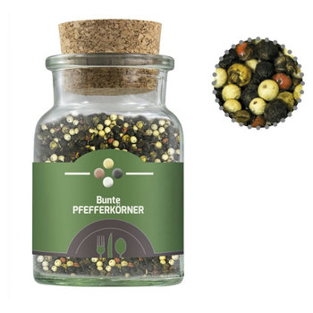 Gewürzmischung bunte Pfefferkörner, ca. 65g, Korkenglas