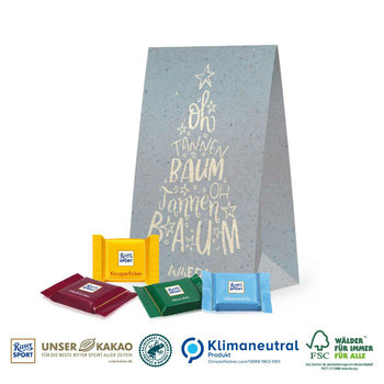 Graspapier Geschenktüte mit Ritter SPORT Schokotäfelchen