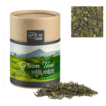 Grüner Tee mit Minze, ca. 30g, Biologisch abbaubare Eco Pappdose Midi